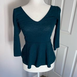 Forest green peplum top